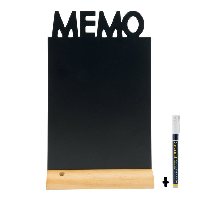 Securit Silhouette Black Table Chalkboards Pack Of 6 With Wooden Base Marker - hospitality