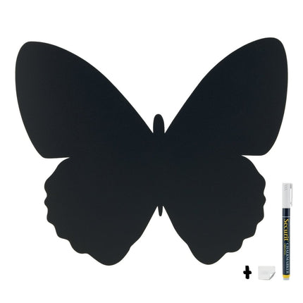 Securit Silhouette Butterfly Wall Chalkboards All Weather Pack Of Six Black - hospitality