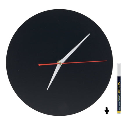 Securit Silhouette Clock Chalkboard Set Of Six Black Wall Boards - hospitality