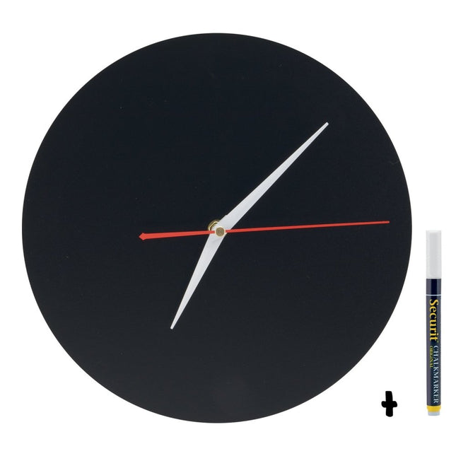 Securit Silhouette Clock Chalkboard Set Of Six Black Wall Boards - hospitality