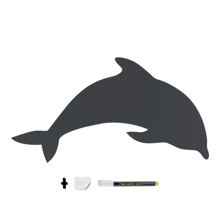 Securit Silhouette Dolphin Chalkboards Pack of 6 Black 26x49.7x0.3 cm - hospitality