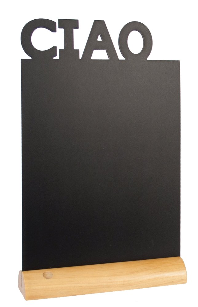 Securit Silhouette Table Chalkboards Black Wood 34.5x21x6 cm Pack 6 - hospitality