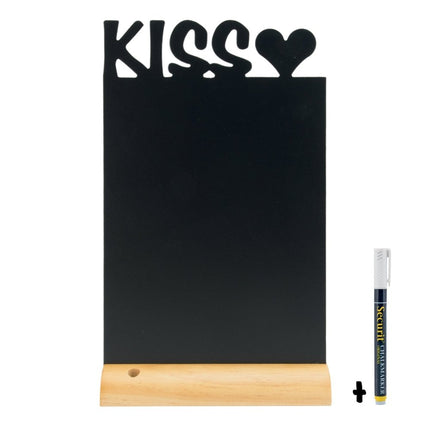 Securit Silhouette Table Chalkboards Black Wood Pack Of 6 - hospitality