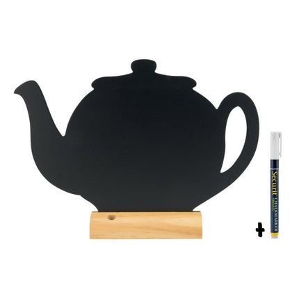 Securit Silhouette Teapot Chalkboards 24x32x6 Cm Pack Of 6 With Chalk Marker - hospitality
