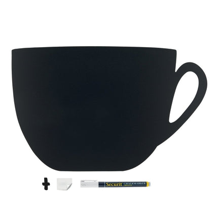 Securit Silhouette Wall Chalkboards Pack Of 6 Black 28,3x44,5x0,3cm - hospitality