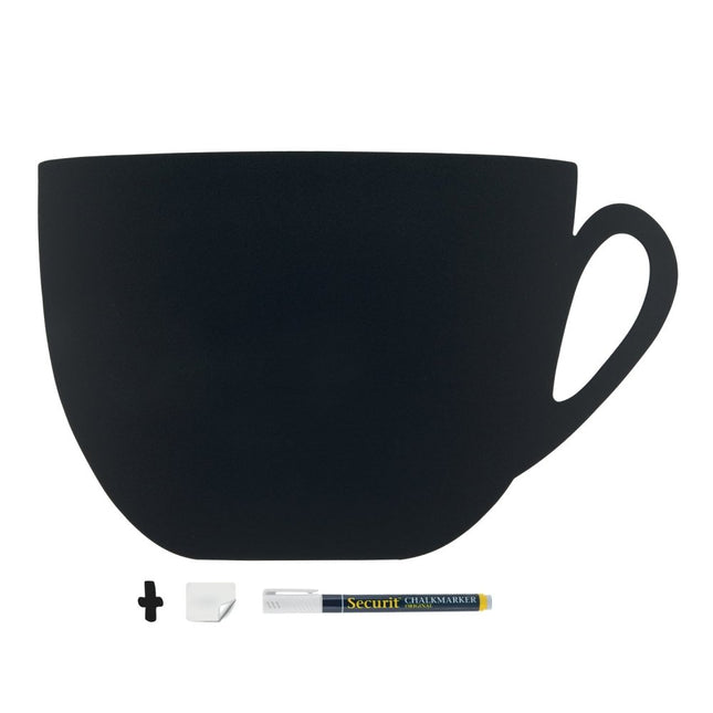 Securit Silhouette Wall Chalkboards Pack Of 6 Black 28,3x44,5x0,3cm - hospitality