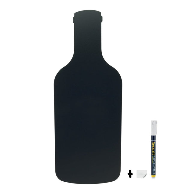 Securit Silhouette Wall Chalkboards Pack Of 6 Black 49.7 x 19.5 x 0.3 cm - hospitality