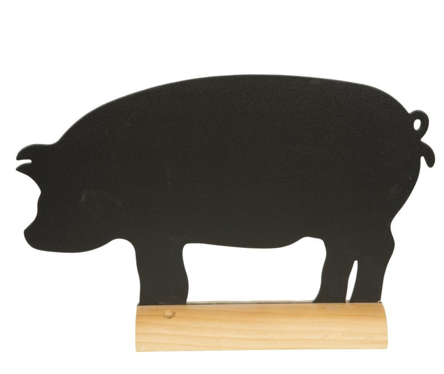 Securit Silhouette Wood Table Chalkboards Black 23x34x6 Pack of 6 - hospitality