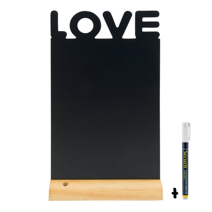 Securit Silhouette Wood Table Chalkboards Black 34.5x21x6cm Pack Of 6 - hospitality