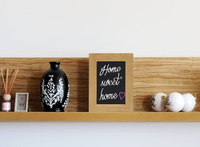 Securit® Small Woody Wall Chalkboard in Teak | Wall Chalkboards for Venues - hospitality