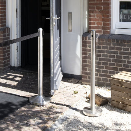 Securit® Smoker Pole Standard Model with Foot – Stainless Steel | Queue & Entrance Control - hospitality