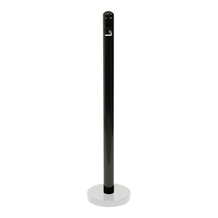 Securit Smoking Post Black Stainless Steel 100.5 cm Tall 6.8 cm - hospitality