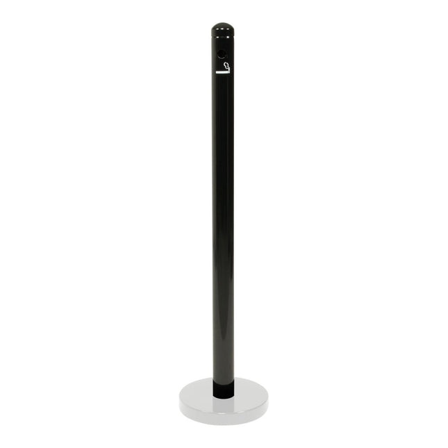 Securit Smoking Post Black Stainless Steel 100.5 cm Tall 6.8 cm - hospitality