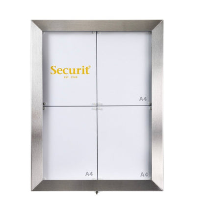 Securit® Stainless Steel 4A4 RGB LED Information Display Set – Display + Pole & Base + Battery | Hospitality Trade Pack - hospitality
