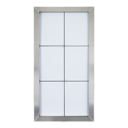 Securit® Stainless Steel 6A4 RGB LED Information Display Set – Display + Pole & Base + Battery | Hospitality Trade Pack - hospitality