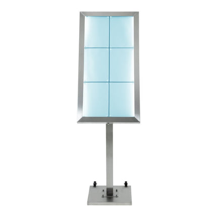 Securit® Stainless Steel 6A4 RGB LED Information Display Set – Display + Pole & Base + Battery | Hospitality Trade Pack - hospitality