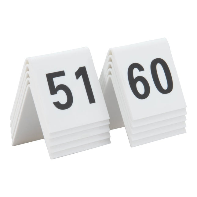 Securit Table Boards Signs White Acrylic 5,2x5,2x4,5cm Pack of 6 - hospitality