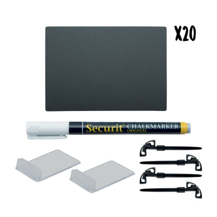 Securit Table Chalkboard Tags Black 10.5x7.4x0.1cm Pack Of 5 - hospitality