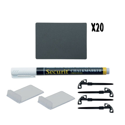 Securit Table Chalkboard Tags Black 7.4x5.2x0.1 Cm Pack Of 5 - hospitality