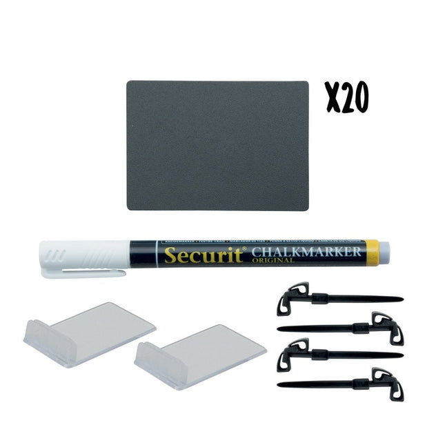 Securit Table Chalkboard Tags Black 7.4x5.2x0.1 Cm Pack Of 5 - hospitality