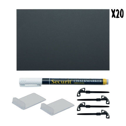 Securit Table Chalkboards Accessories Tag Black 14.3 X 10.5 X 0.1 cm Pack of 5 - hospitality
