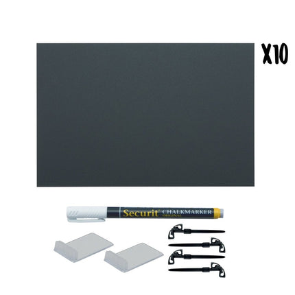 Securit Table Chalkboards Accessories Tag Black 21x14.8x0.1 cm Pack of 5 - hospitality