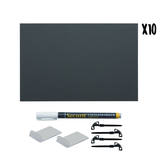 Securit Table Chalkboards Accessories Tag Black 21x14.8x0.1 cm Pack of 5 - hospitality