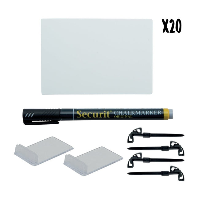 Securit Table Chalkboards Accessories Tag White 10.5x7.4x0.1cm Pack of 5 - hospitality
