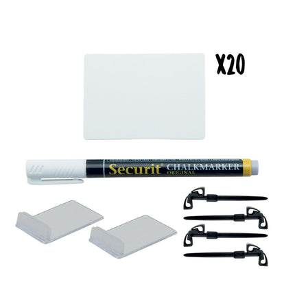 Securit Table Chalkboards Accessories Tag White 7.4x5.2x0.1 cm Pack of 5 - hospitality