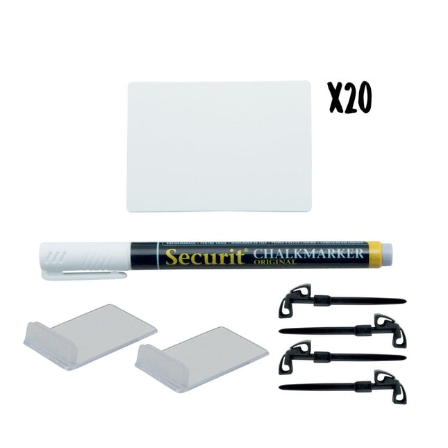 Securit Table Chalkboards Accessories Tag White 7.4x5.2x0.1 cm Pack of 5 - hospitality