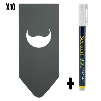 Securit Table Chalkboards Accessory Tags Black 15.4 x 6.5 cm Pack of 6 - hospitality