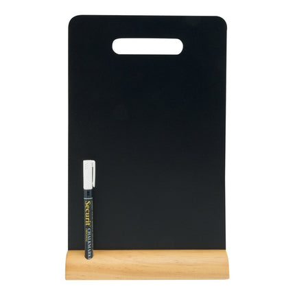 Securit Table Chalkboards Silhouette Wood Black Pack of 6 - hospitality