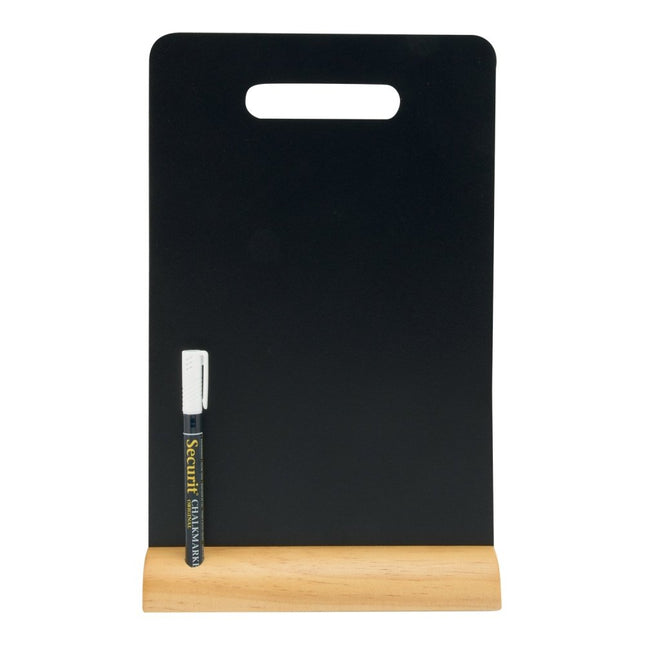 Securit Table Chalkboards Silhouette Wood Black Pack of 6 - hospitality