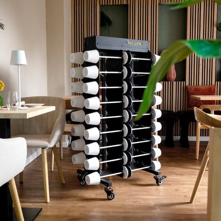 Securit® Table Lamp Charging Trolley – Black | Hospitality Table Lighting - hospitality