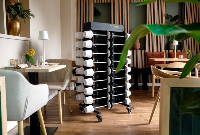 Securit® Table Lamp Charging Trolley – Black | Hospitality Table Lighting - hospitality