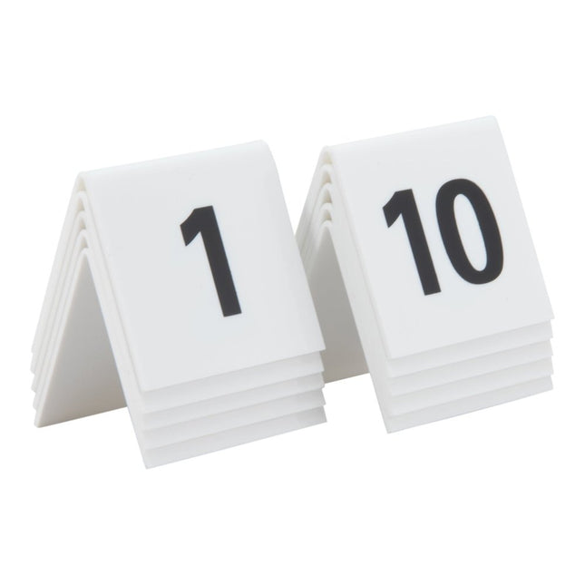 Securit® Tables 1–40 + 5 Reserved Signs Table Number Set – White Acrylic | Hospitality Trade Pack - hospitality