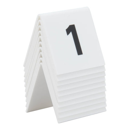 Securit® Tables 1–40 + 5 Reserved Signs Table Number Set – White Acrylic | Hospitality Trade Pack - hospitality