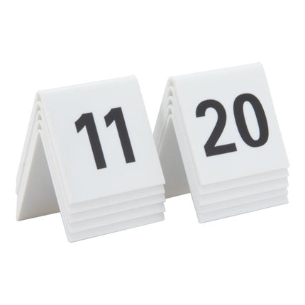 Securit® Tables 1–60 + 5 Reserved Signs Table Number Set – White Acrylic | Hospitality Trade Pack - hospitality