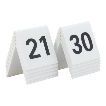 Securit® Tables 1–60 + 5 Reserved Signs Table Number Set – White Acrylic | Hospitality Trade Pack - hospitality