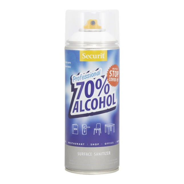 Securit Transparent Surface Sanitizer 70 Percent Alcohol Spray - hospitality