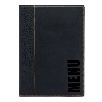Securit® Trendy A4 Black Menu Suite – 10 Menu Holders + 10 Wine Cards + 10 Bill Presenters | Hospitality Trade Pack - hospitality