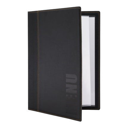 Securit® Trendy A4 Black Menu Suite – 10 Menu Holders + 10 Wine Cards + 10 Bill Presenters | Hospitality Trade Pack - hospitality