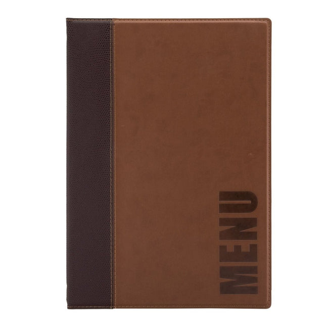 Securit® Trendy A4 Light Brown Menu Set – 10 Menu Holders + 20 Extra Pouches | Hospitality Trade Pack - hospitality