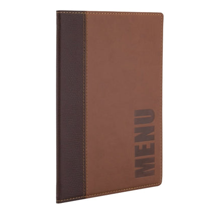 Securit® Trendy A5 Light Brown Menu Set – 10 Menu Holders + 20 Extra Pouches | Hospitality Trade Pack - hospitality