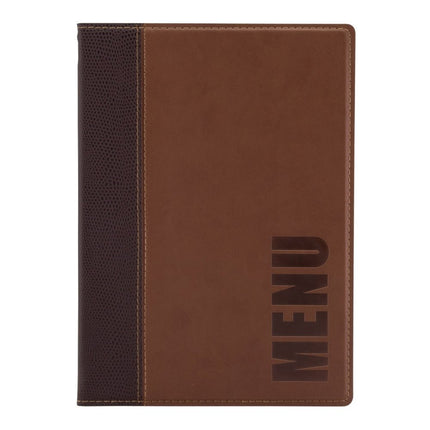 Securit® Trendy A5 Light Brown Menu Set – 10 Menu Holders + 20 Extra Pouches | Hospitality Trade Pack - hospitality