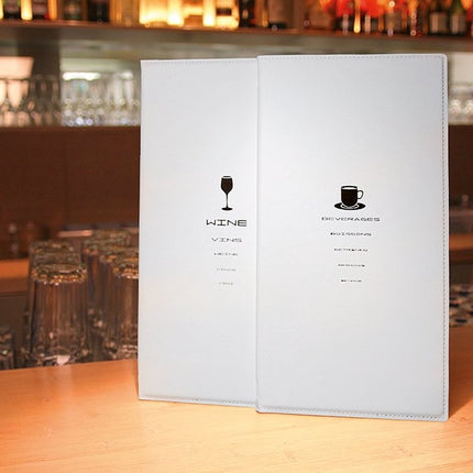 Securit® Trendy Beverages A45 White Menu Set – 10 Menu Holders + 20 Extra Pouches | Hospitality Trade Pack - hospitality