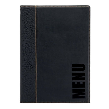 Securit Trendy Black Menu Holders 34x24x0.4cm Pack Of 10 A4 Display - hospitality