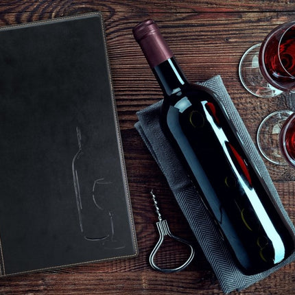 Securit® Trendy Wine Card A4 Black Menu Set – 10 Menu Holders + 20 Extra Pouches | Hospitality Trade Pack - hospitality
