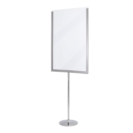 Securit® U-Shaped A4 Metal Poster Frame and Chalkboard – Stainless Steel 21x54x8,5cm – Pack of 10 | Poster & Menu Displays - hospitality