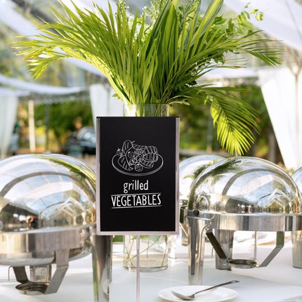 Securit® U-Shaped A4 Metal Poster Frame and Chalkboard – Stainless Steel 21x54x8,5cm – Pack of 10 | Poster & Menu Displays - hospitality